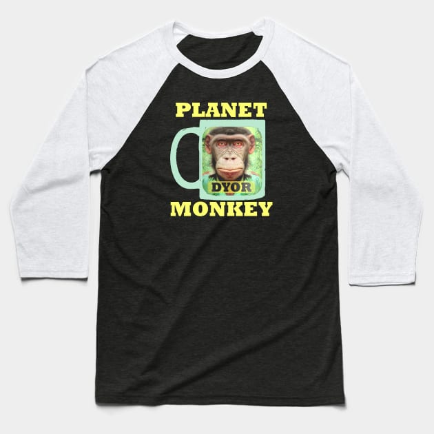 Funny Monkey Bored Animals Meme Baseball T-Shirt by PlanetMonkey